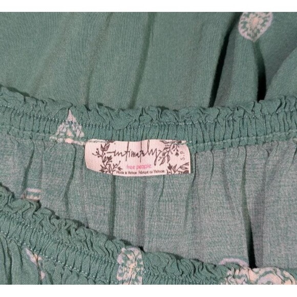 Free People Dress S Women's Green Talk To Me Trapeze Off-The-Shoulder Slip - Picture 5 of 6